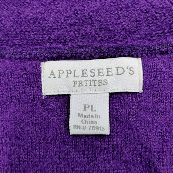 Appleseed's Petite Wool Jacket Purple Button Front Pockets Coat PL - Picture 3 of 8